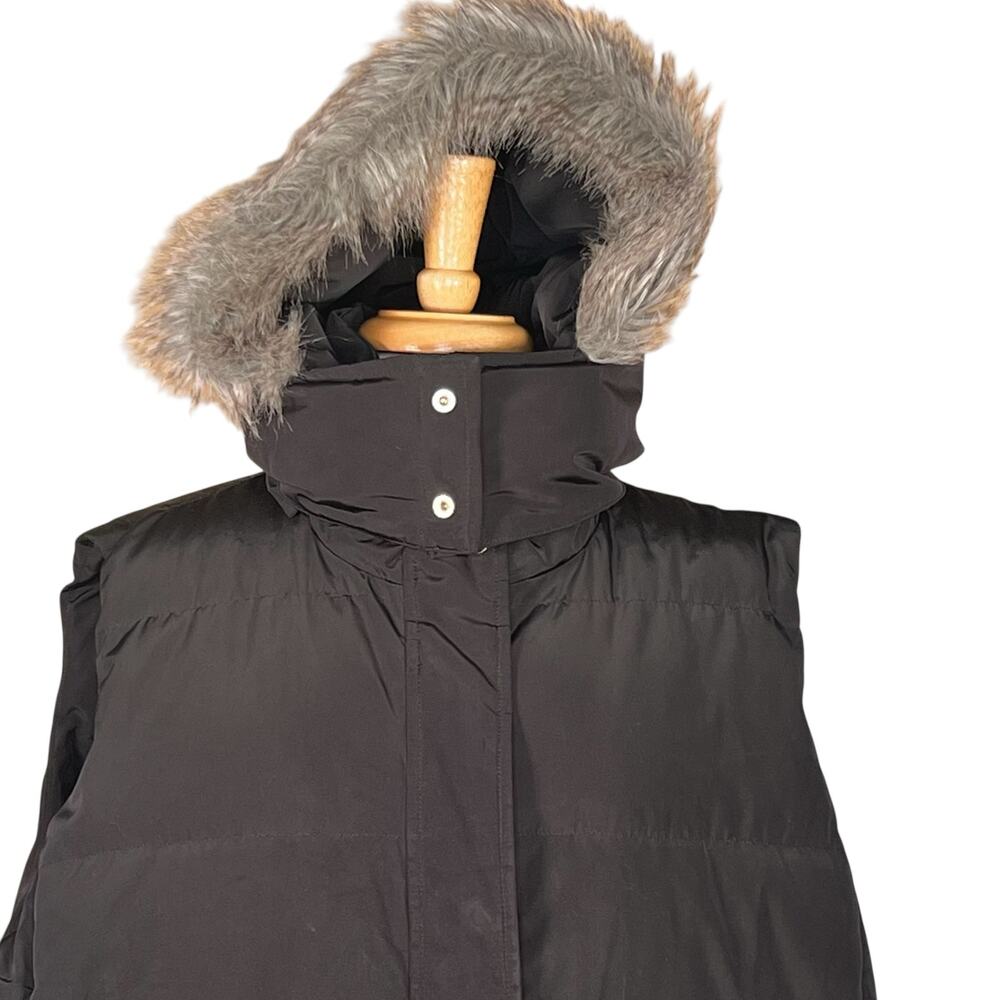 Talbots Women’s Black Down-Filled Puffer Vest w/Removable Hood Size 2X EUC - Picture 2 of 12